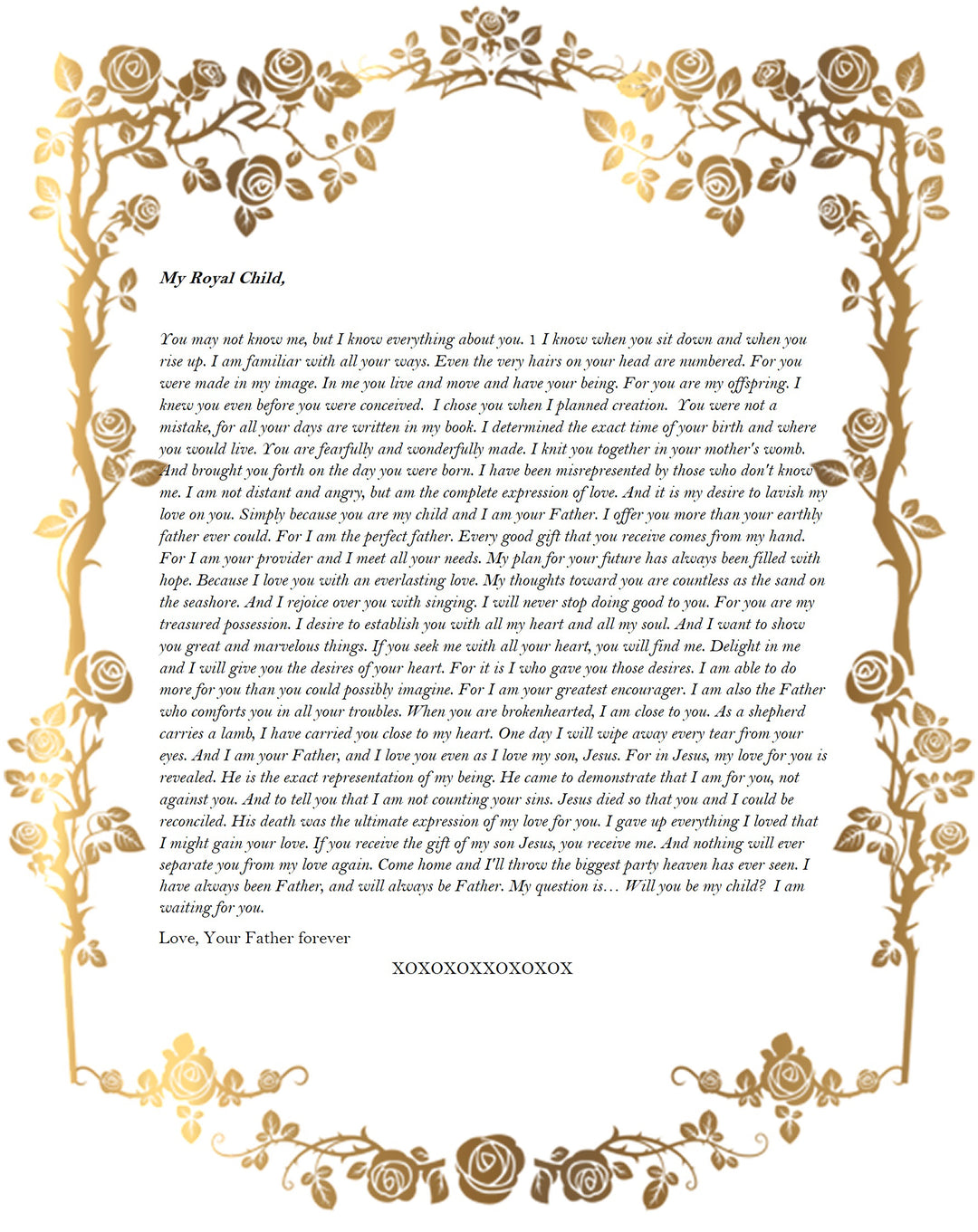 D-69 THE FATHERS LOVE LETTER
