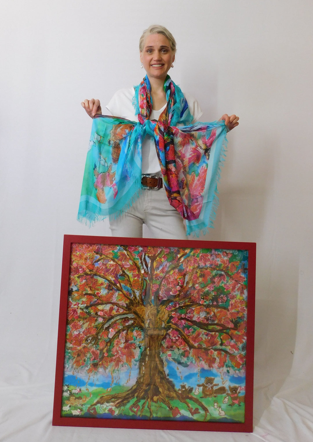 OIL FLOW - GLORIOUS MAPLE TREE - ORIGINAL SILK PAINTING