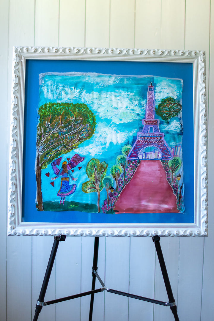 D-391   ORIGINAL SILK PAINTING  - CELEBRATE THE HEIGHTS