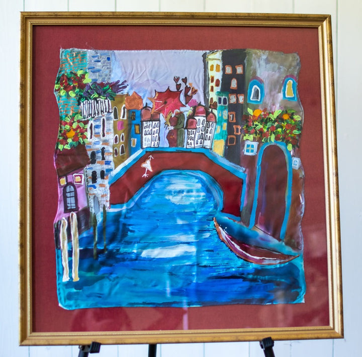 D-345   AN ORIGINAL SILK PAINTING by CYDNEY                 THAT IS AMORE!!