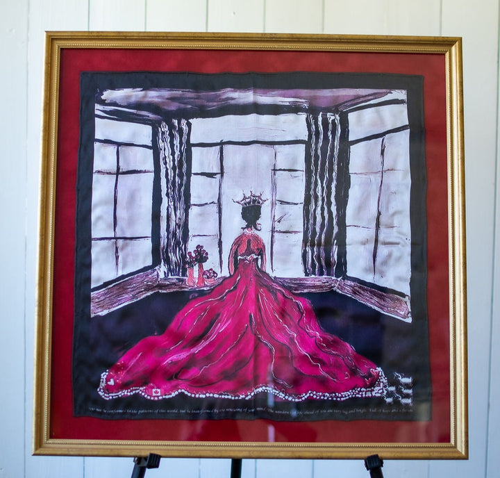 D-82  ORIGINAL SILK PAINTING by CYDNEY    CIAO BELLA! FOREVER CROWNED