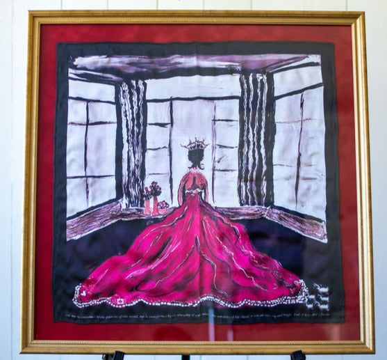 D-82  ORIGINAL SILK PAINTING by CYDNEY    CIAO BELLA! FOREVER CROWNED