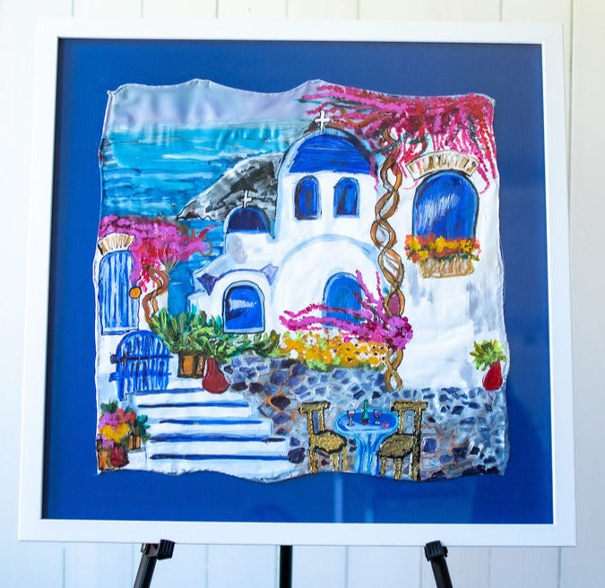 D-350  AN ORIGINAL SILK PAINTING by CYDNEY - WINDOWS , DOORS , AND GATEWAYS