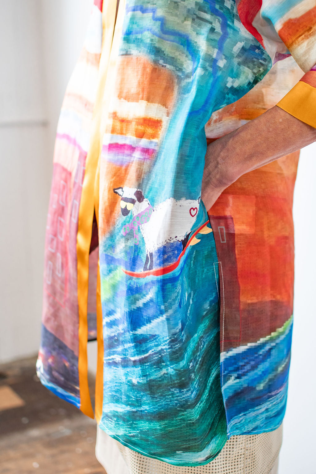 D-426K SILK LINEN KIMONO - THE BIG ONE. TSUNAMI SHEEP 2023