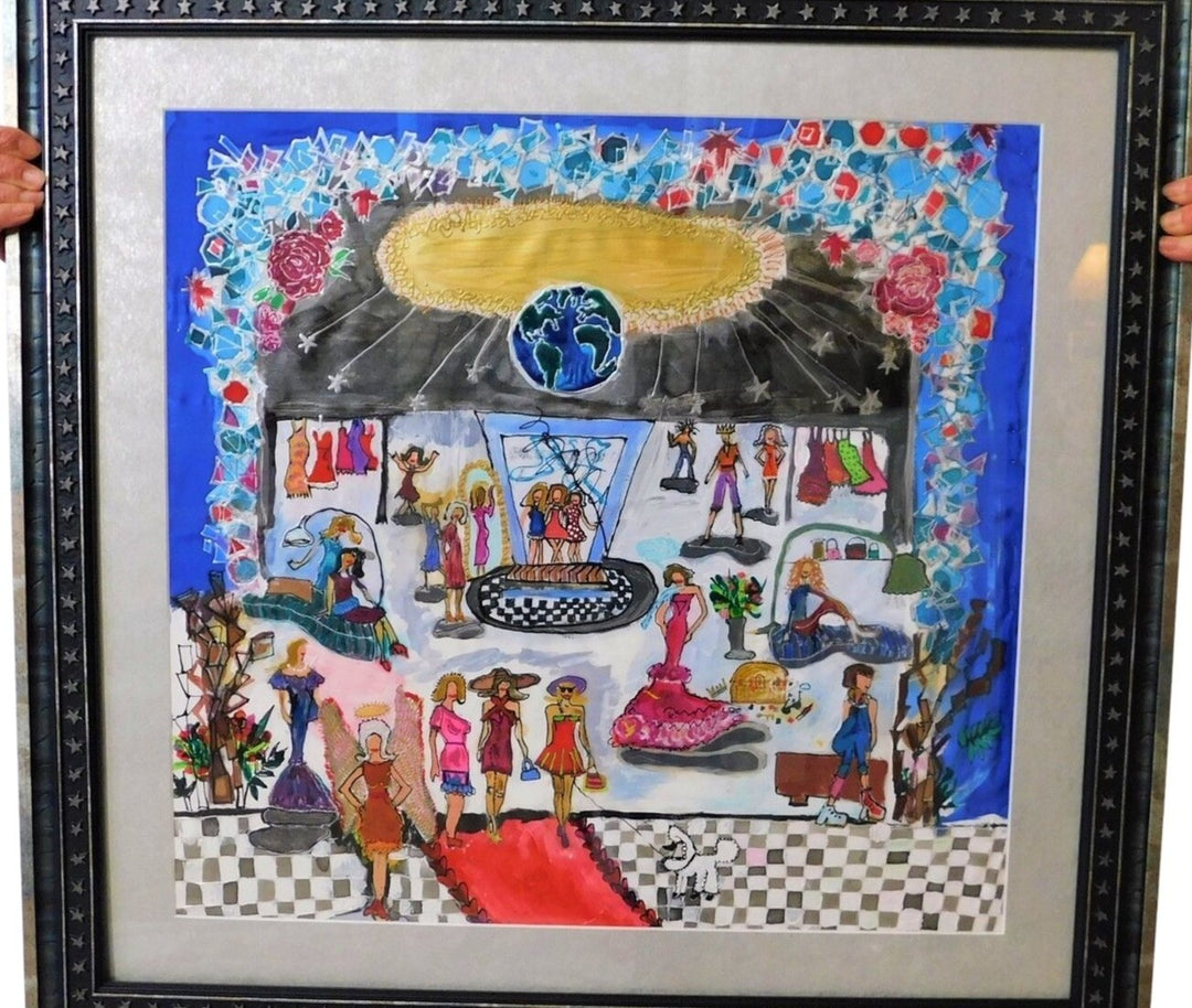LIVING IN THE FASHION WORLD - ORIGINAL SILK PAINTING