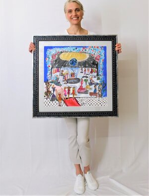 LIVING IN THE FASHION WORLD - ORIGINAL SILK PAINTING